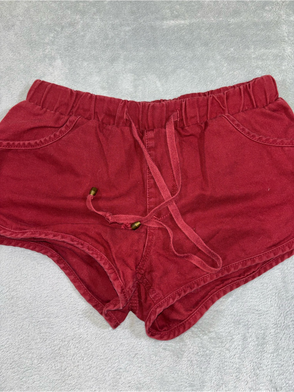 Forever 21 Casual Red Drawstring Lounge Shorts with Pockets XS